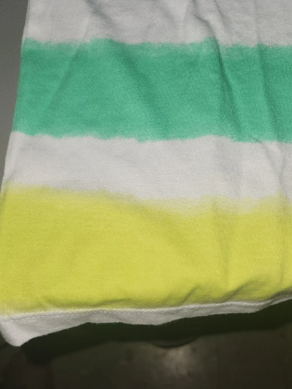 Kids White Striped Tee with Blue, Green & Yellow Accents